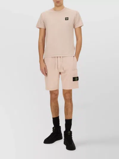 STONE ISLAND LOGO PRINT CREW NECK T-SHIRT