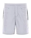 Stone Island Logo-print Elasticated-waist Shorts In Blue