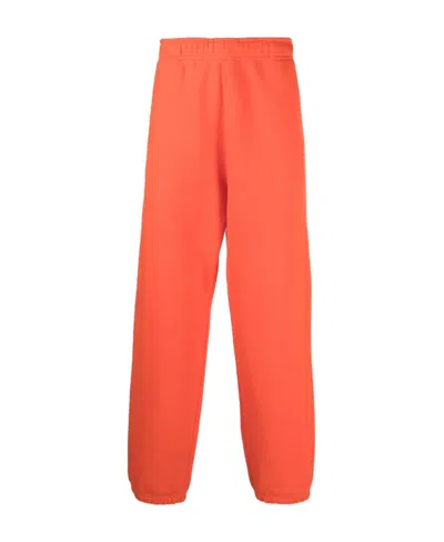 Stone Island Logo-print Fleece Track-pants In Red