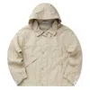 Stone Island Raw Plated Linen Hooded Jacket In Beige