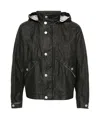 Stone Island Logo-print Hooded Linen Jacket In Gray