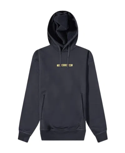 Stone Island Logo-print Long-sleeved Hoodie In Blue
