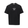 Stone Island Logo Print Organic Cotton T-shirt In Black