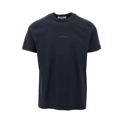 Stone Island Logo T-shirt In Blue