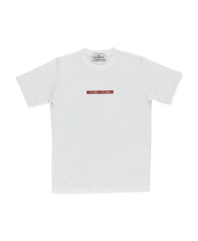 Stone Island Logo-print Short-sleeve T-shirt In White