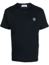 Stone Island Short-sleeved T-shirt With Compass Logo Patch In Blue