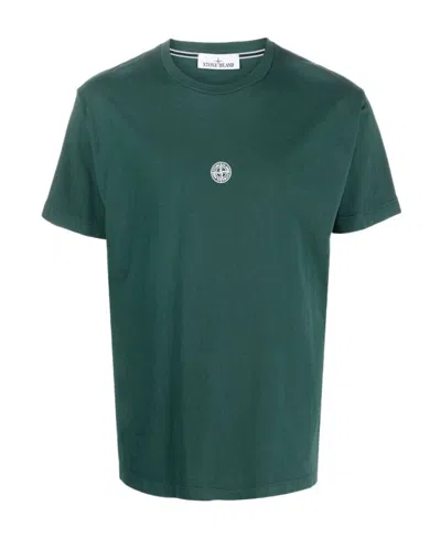STONE ISLAND STONE ISLAND LOGO PRINTED CREWNECK T-SHIRT