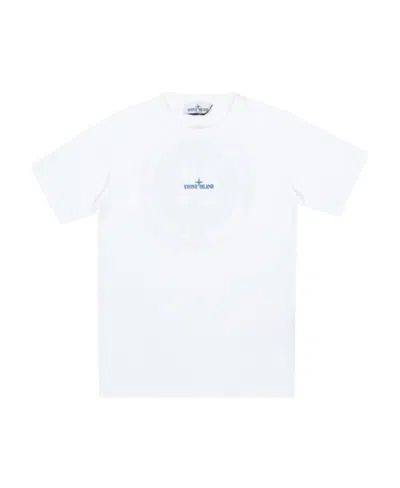 Stone Island Logo-print Short-sleeved T-shirt In White