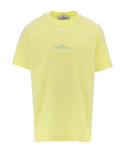 Stone Island Logo-print Short-sleeved T-shirt In Yellow