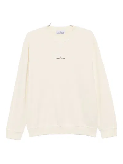 Stone Island Logo-print Sweatshirt In Neutral