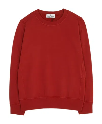 Stone Island Logo-print Sweatshirt In Red