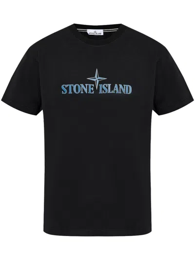 Stone Island Ogo T-shirt In Black