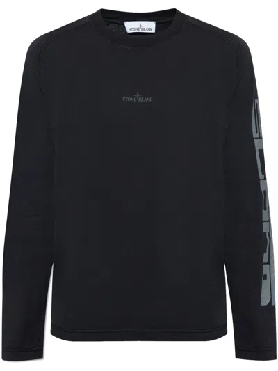 Stone Island Logo-print T-shirt In Black