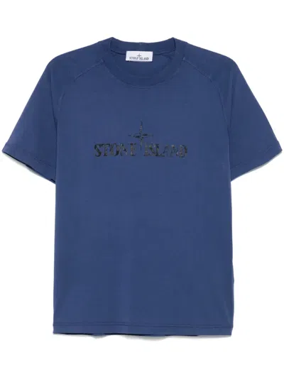 STONE ISLAND LOGO-PRINT T-SHIRT