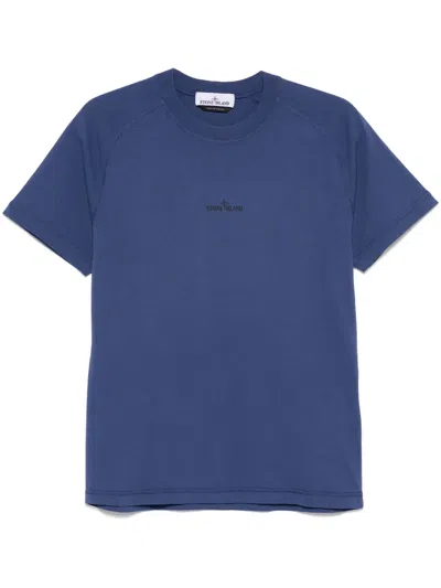 Stone Island Logo-print T-shirt In Blue