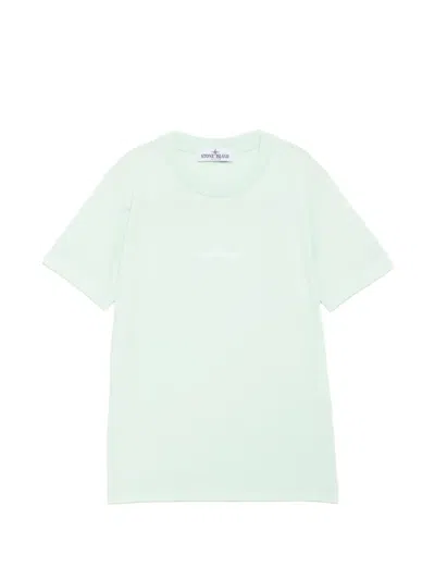 Stone Island Kids' Logo-print T-shirt In Green