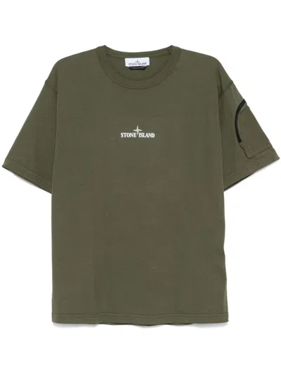 Stone Island Logo-print T-shirt In Green