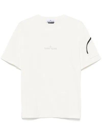 Stone Island Logo-print T-shirt In Neutrals
