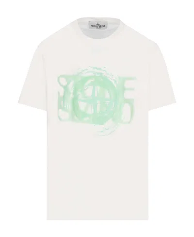 Stone Island Logo-print T-shirt In White