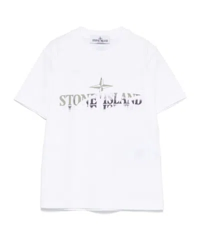 Stone Island Logo-print T-shirt In White