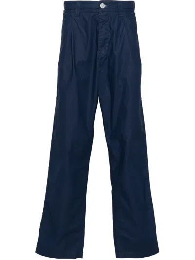 Stone Island Mid-rise Tapered Trousers In Blue