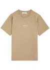Stone Island Contemporary Graphic Print T-shirt With Crew Neck And Relaxed Fit In Brown