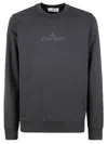 Stone Island Grey Cotton Sweatshirt With Logo In Gray