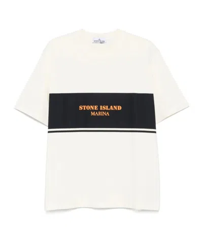 Stone Island Logo-printed Crewneck T-shirt In Multicolor
