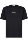 Stone Island Casual Black T-shirt With Graphic Design And Subtle Logo In Nero