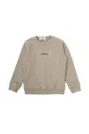 Stone Island Logo Printed Jersey Sweatshirt In Dust