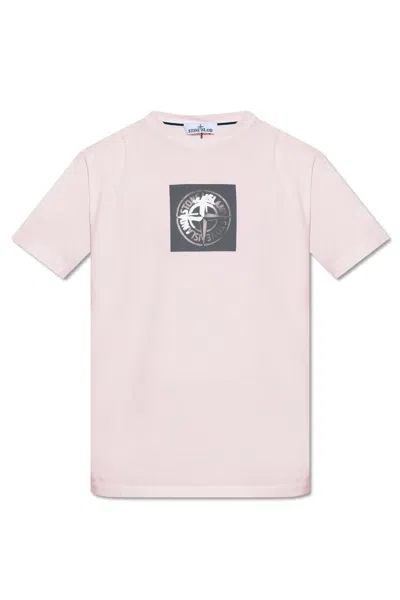 Stone Island Logo-printed T-shirt In Pink