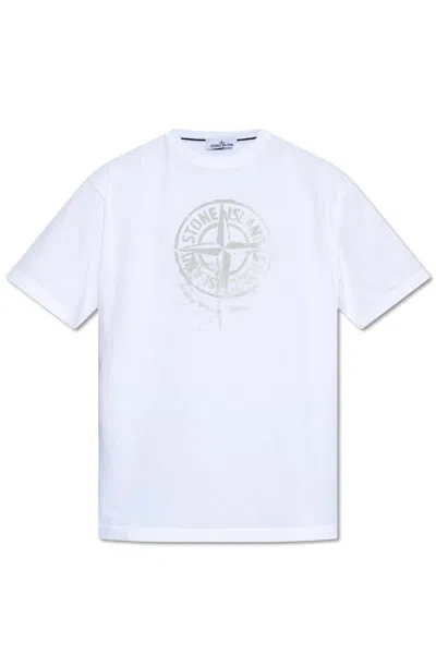 Stone Island Logo-printed T-shirt In White