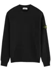 Stone Island Lightweight Wool Crew Neck Pullover In Blue