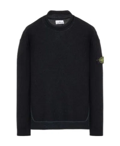 Stone Island Logo Round Neck Sweater In Green