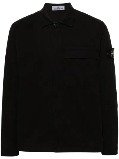 Stone Island Logo Shirt In Black