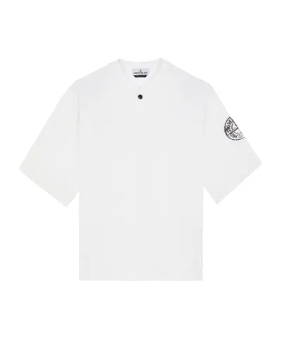 Stone Island Sweatshirt Blanc Coton