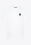 Stone Island Short-sleeved T-shirt With Compass Logo Patch In White
