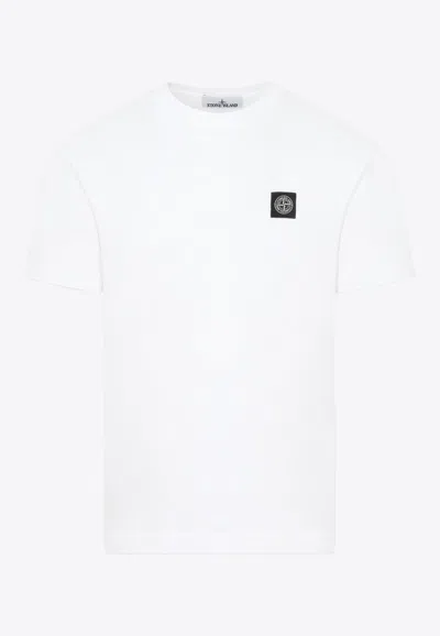 Stone Island Logo Short-sleeved T-shirt In White