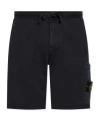 Stone Island Logo Embroidered Shorts In Blue