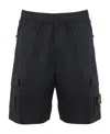 Stone Island Logo Shorts In Blue