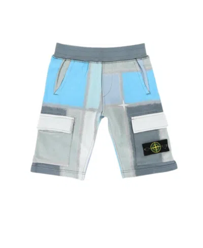 Stone Island Logo Shorts In Gray