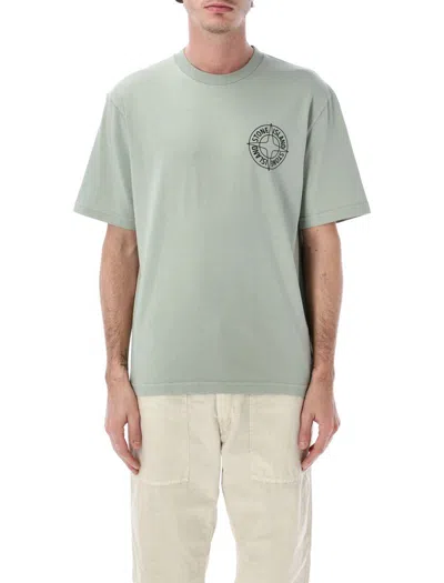 Stone Island Logo Crew Neck Short Sleeve T Shirt In Green