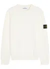 Stone Island Logo Cotton Crewneck Sweatshirt In White