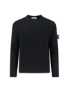 Stone Island Wool Crew Neck Pullover In Black