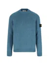 Stone Island Logo Sweater In Blue