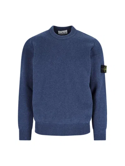 Stone Island Crew Neck Sweater In Blue