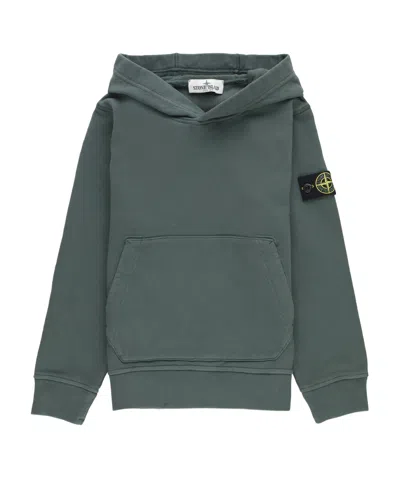 STONE ISLAND STONE ISLAND JUNIOR COMPASS-BADGE LONG-SLEEVED HOODIE