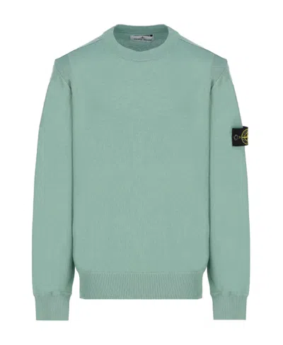 Stone Island Logo Sweater In Green