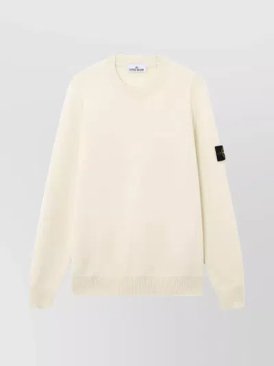 STONE ISLAND LOGO SWEATER RIBBED FINISH