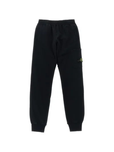 Stone Island Kids' Logo Sweatpants In Black